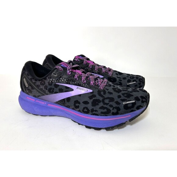 Brooks Ghost 14 Electric Cheetah Run Wild Black Purple Women’s Size 9 - Picture 3 of 12